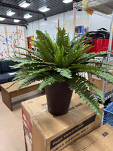 25" Faux Boston Fern in Zinc Metal Planter
