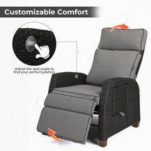 Moore Wicker Recliner Patio Chair with Cushions! (NEW - BROWN CHAIR - BEIGE CUSHION)