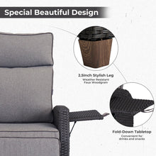 Moore Wicker Recliner Patio Chair with Cushions! (NEW - BROWN CHAIR - BEIGE CUSHION)