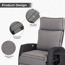 Moore Wicker Recliner Patio Chair with Cushions! (NEW - BROWN CHAIR - BEIGE CUSHION)