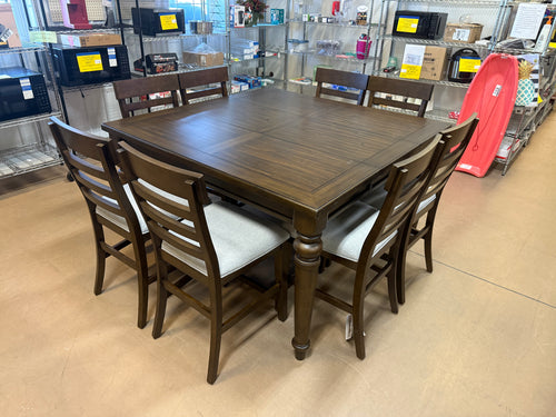 Concord 9-piece Counter Height Dining Table Set!! NEW AND ASSEMBLED(MINOR SCRATCH ON TOP)!!