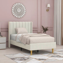 Eriksay Low Profile Upholstered Platform Bed with Wingback Headboard