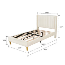 Eriksay Low Profile Upholstered Platform Bed with Wingback Headboard
