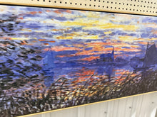 Sunset On The Seine " by Claude Monet, 50”W x 20”H x 1.5”D! (NEW)