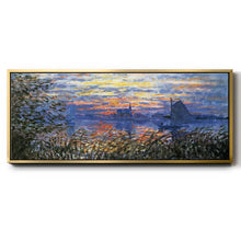 Sunset On The Seine " by Claude Monet, 50”W x 20”H x 1.5”D! (NEW)