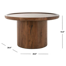 SAFAVIEH Devin Solid Round Pedestal Coffee Table, Dark Brown**New**