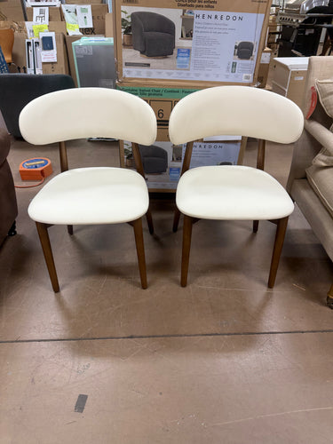 Modern Upholstered White Dining Chairs Set of 2 - Dining Room Chairs (Set of 2)! (NEW & ASSEMBLED)