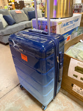 Merax 3-Piece Gradient Blue 20 in. 24 in. 28 in. ABS and PC Hardshell Spinner Luggage Set with TSA Lock, 20 in. with USB Port! (NEW - WRAPPED IN PLASTIC - MINOR SCRATCH ON 28”)