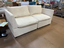68” Corduroy Loveseat Sofa, Cream/White! (BRAND NEW!