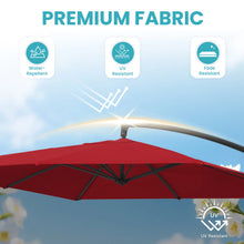 Beeram 10Ft Cantilever Umbrella with Counterweight, Red! (NEW)