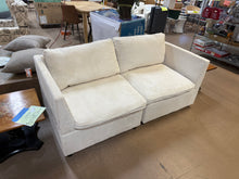 68” Corduroy Loveseat Sofa, Cream/White! (BRAND NEW!