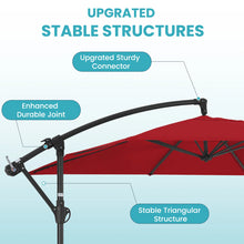 Beeram 10Ft Cantilever Umbrella with Counterweight, Red! (NEW)