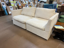 68” Corduroy Loveseat Sofa, Cream/White! (BRAND NEW!