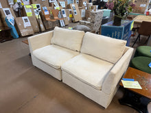 68” Corduroy Loveseat Sofa, Cream/White! (BRAND NEW!
