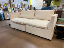 68” Corduroy Loveseat Sofa, Cream/White! (BRAND NEW!