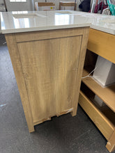 48"W Freestanding Brown Single Bathroom Vanity With Quartz Countertop And Louvered Doors, Pre-Assembled! (NEW - MINOR SHIPPING DAMAGE - NO BACKSPLASH)