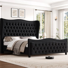 Metter Upholstered Wingback Bed, King Size! (NEW IN BOX)