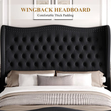 Metter Upholstered Wingback Bed, King Size! (NEW IN BOX)