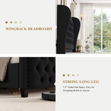 Metter Upholstered Wingback Bed, King Size! (NEW IN BOX)