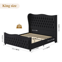 Metter Upholstered Wingback Bed, King Size! (NEW IN BOX)