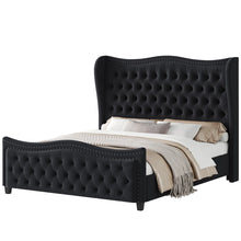 Metter Upholstered Wingback Bed, King Size! (NEW IN BOX)