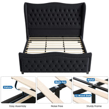 Metter Upholstered Wingback Bed, King Size! (NEW IN BOX)