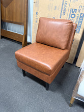 Gelbin Faux Leather Slipper Chair with Wood Legs! (BRAND NEW)