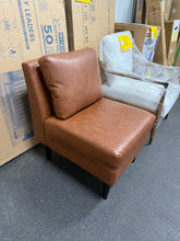 Gelbin Faux Leather Slipper Chair with Wood Legs! (BRAND NEW)