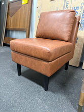 Gelbin Faux Leather Slipper Chair with Wood Legs! (BRAND NEW)