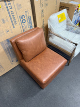 Gelbin Faux Leather Slipper Chair with Wood Legs! (BRAND NEW)