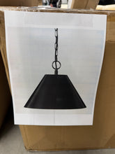 Metal Pendant Ceiling Light, Black Top - White Bottom! (NEW IN BOX)