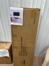86.6" Curved TV Stand for 85 Inch TV, Entertainment Center with Storage, Fluted Media Console with Sliding Doors! (NEW IN BOX!)