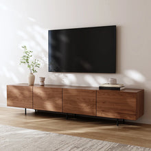 Modern 4-Door TV Stand Storage Credenza, 94.5” Wide! (NEW IN BOX)