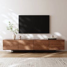 Modern 4-Door TV Stand Storage Credenza, 94.5” Wide! (NEW IN BOX)