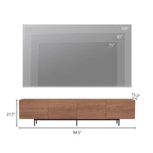 Modern 4-Door TV Stand Storage Credenza, 94.5” Wide! (NEW IN BOX)