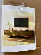 Modern 4-Door TV Stand Storage Credenza, 94.5” Wide! (NEW IN BOX)