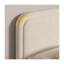 Bensu Boucle Upholstered Platform Bed, White, California King! (NEW IN BOX)
