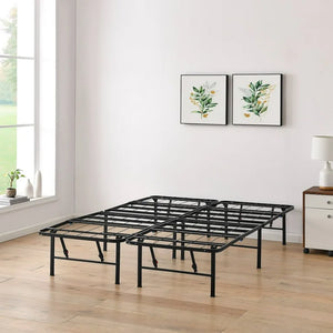Mainstays 14" High Quad Fold Steel Platform Bed Frame, King! (NEW IN BOX)
