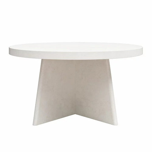 Liam Round Coffee Table, Plaster- NEW AND ASSEMBLED!!! (MINOR CHIP ON LEG FROM SHIPPING)