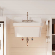 Mason 24" x 19" High-Back Farmhouse Laundry Sink, Vitreous China Wall-Mount Utility Sink! (NEW IN BOX)