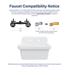 Mason 24" x 19" High-Back Farmhouse Laundry Sink, Vitreous China Wall-Mount Utility Sink! (NEW IN BOX)
