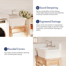 Mason 24" x 19" High-Back Farmhouse Laundry Sink, Vitreous China Wall-Mount Utility Sink! (NEW IN BOX)