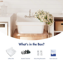 Mason 24" x 19" High-Back Farmhouse Laundry Sink, Vitreous China Wall-Mount Utility Sink! (NEW IN BOX)