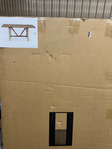 Grant Wood Dining Table Rustic Beige - Finch: Modern Farmhouse Style, Seats Six, Trestle Base! (NEW IN BOX - TABLE ONLY!)