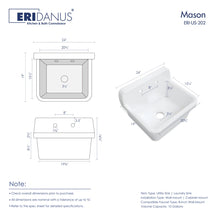 Mason 24" x 19" High-Back Farmhouse Laundry Sink, Vitreous China Wall-Mount Utility Sink! (NEW IN BOX)
