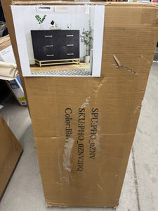 Dresser for Bedroom with 6 Drawer Double Dressers, Modern Wooden Dresser Chest, Black! (NEW IN BOX)