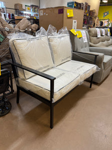 Searsburg Aluminum Deep Seating Outdoor Patio Loveseat - Black - Threshold! (NEW IN BOX)