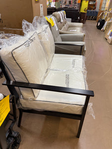 Searsburg Aluminum Deep Seating Outdoor Patio Loveseat - Black - Threshold! (NEW IN BOX)