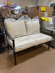Searsburg Aluminum Deep Seating Outdoor Patio Loveseat - Black - Threshold! (NEW IN BOX)