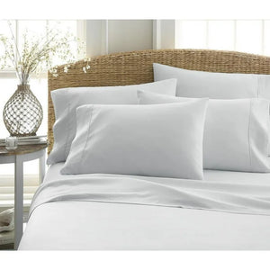 Queen, Simply Soft 6-Piece Wrinkle Free Microfiber Sheet Set with 16" Deep Pockets, Light Grey! (NEW)